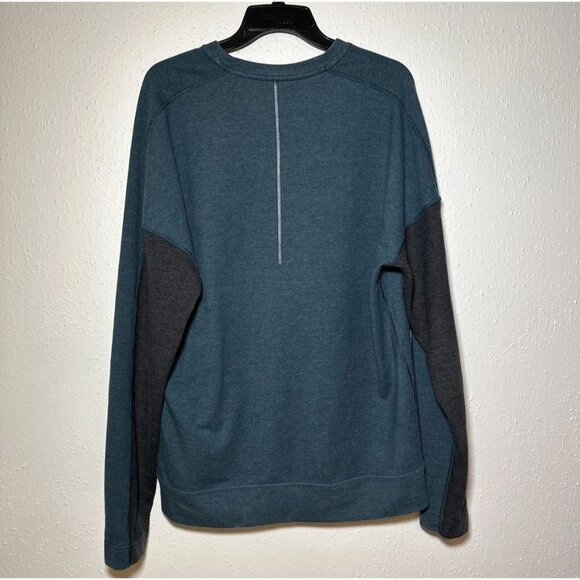 Lululemon Men's Crew Neck Performance Pullover (Teal Blue/Gray) Sweatshirt XL - Picture 2 of 3
